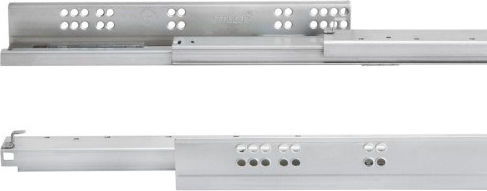 Οδηγος Κρυφος Συρταριου Emuca Silver Φρενο 100% Ανοιγμα Clips 540mm