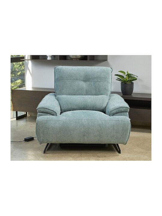 Sylia Πολυθρόνα Relax με Υποπόδιο Blue 110x105x100cm