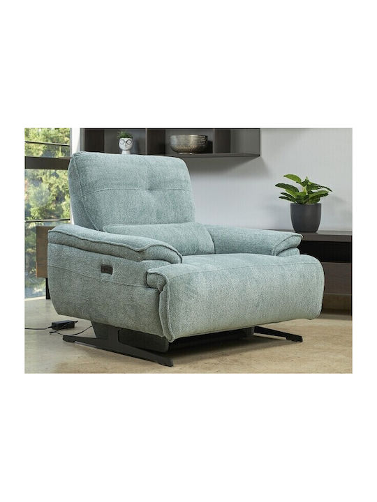 Sylia Πολυθρόνα Relax με Υποπόδιο Blue 110x105x100cm