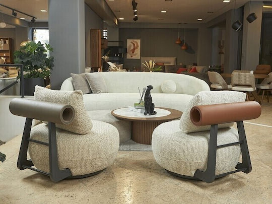 Veluso Drehbarer Sessel Beige 85x45x87cm