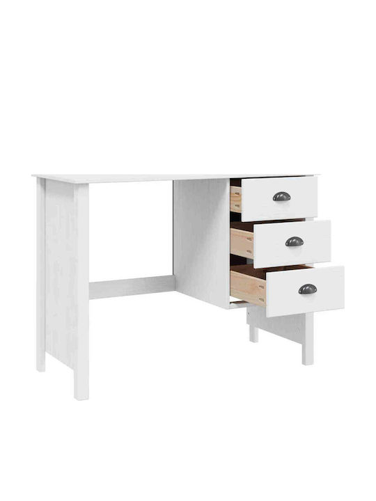 Schreibtisch Aus Massivholz Weiß 100x45x74cm