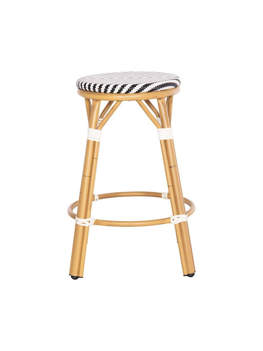 Bar Garden Stool for Outdoor Space made of Aluminum Black
