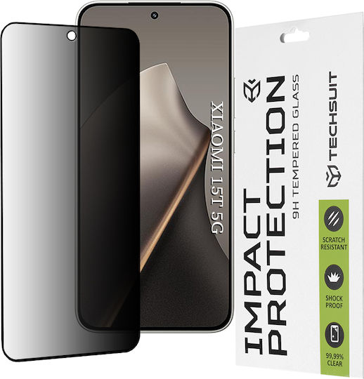 Techsuit Full Glue Privacy Full Face Tempered Glass Black (Xiaomi 15T)