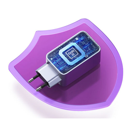 Ugreen Charger GaN with USB-A Port and 2 USB-C Ports and Cable USB-C - USB-C 100W Power Delivery / Quick Charge 4+ Gray (Nexode Pro)