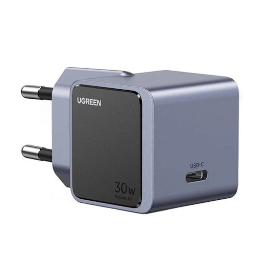 Ugreen Φορτιστής Χωρίς Καλώδιο GaN με Θύρα USB-C 30W Power Delivery / Quick Charge 3.0 Γκρι (Nexode S Χ503)