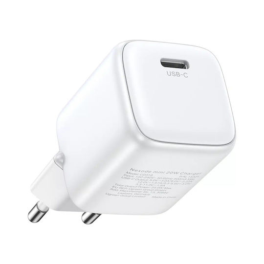 Ugreen Charger Without Cable GaN with USB-C Port 20W Power Delivery Whites (X512)