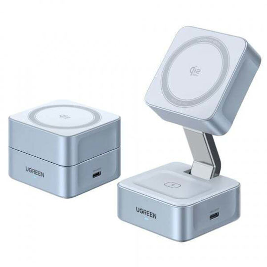 Ugreen Kabelloses Ladegerät Qi2 GaN mit USB-C Anschluss und Kabel USB-C 25W Gray (W752)