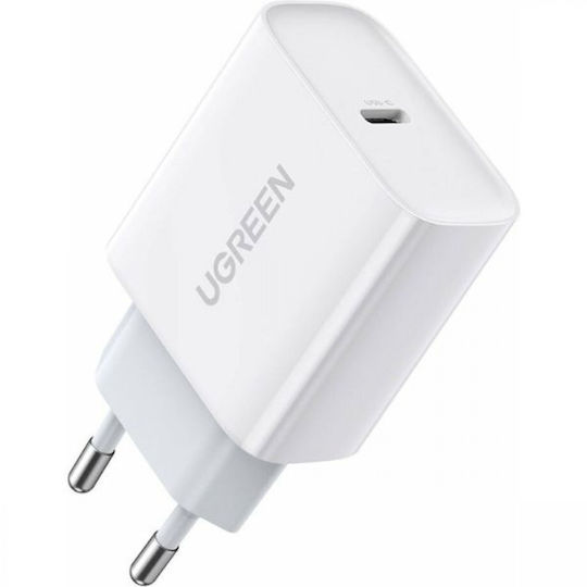 Ugreen Φορτιστής Χωρίς Καλώδιο με Θύρα USB-C 20W Power Delivery Λευκός (CD137)