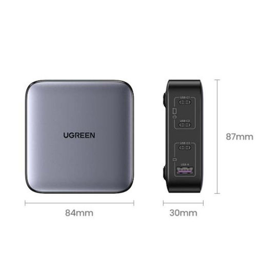 Ugreen GaN Charging Station with USB-A Port and 3 USB-C Ports 100W Power Delivery / Quick Charge 4.0 in Black (Nexode CD328)