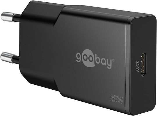 Goobay Φορτιστής Χωρίς Καλώδιο GaN με Θύρα USB-C 25W Power Delivery Μαύρος (75731)