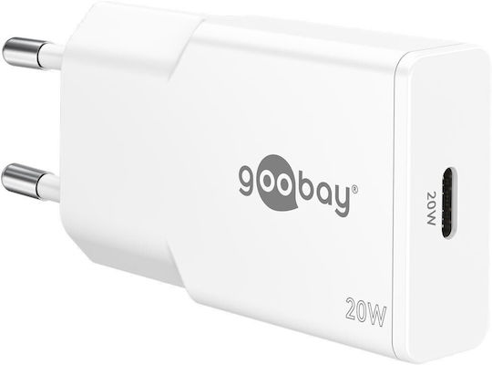 Goobay Φορτιστής Χωρίς Καλώδιο GaN με Θύρα USB-C 20W Power Delivery Λευκός (75728)