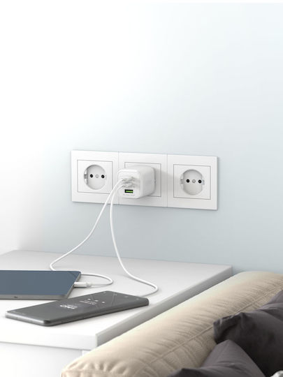 Goobay Φορτιστής Χωρίς Καλώδιο με Θύρα USB-A και 2 Θύρες USB-C 65W Power Delivery Λευκός (64754)