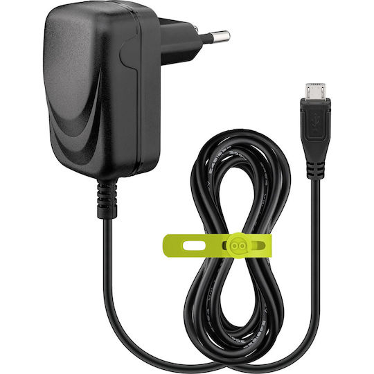 Goobay Φορτιστής με Ενσωματωμένο Καλώδιο micro USB 5W Μαύρος (49529)