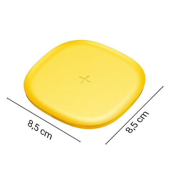 WK Ασύρματος Φορτιστής (Qi Pad) 15W Κίτρινος (WP-U165)