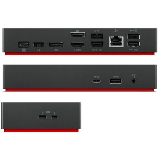 Lenovo ThinkPad Universal USB-C Docking Station με HDMI/DisplayPort 4K PD Ethernet και σύνδεση 3 Οθονών Μαύρο
