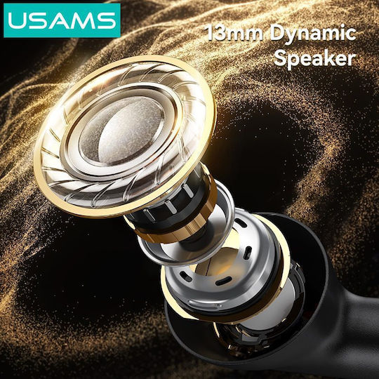 Usams E05 In-ear Bluetooth Handsfree Căști cu Carcasă de Încărcare Negru