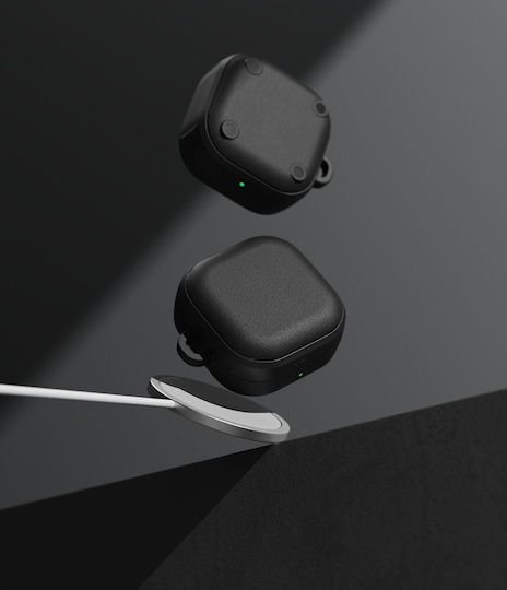 Ringke Onyx Θήκη Σιλικόνης με Γάντζο σε Μαύρο χρώμα για Galaxy Buds4 / 4 Pro