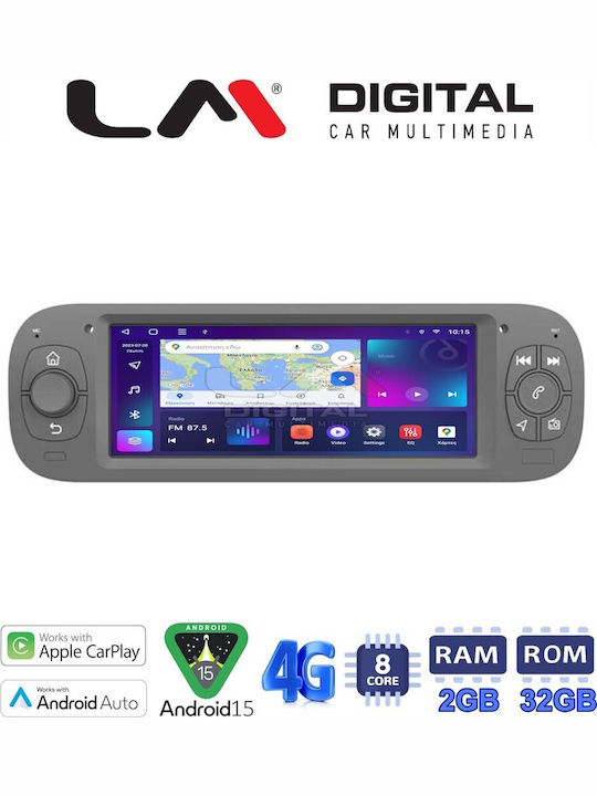 LM Digital Auto-Audiosystem für Fiat Panda 2012 > 2021 (Bluetooth/USB/WiFi/GPS/Apple-Carplay/Android-Auto) mit Touchscreen 7"