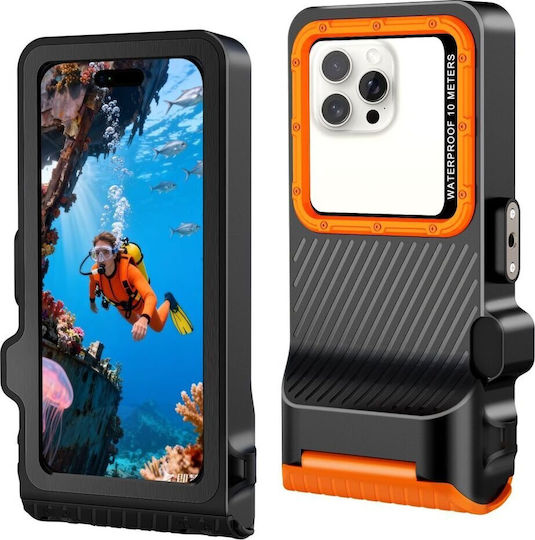 Tech-protect Ipx8 Pro Universal Diving Waterproof Case Black Orange 5906302353156