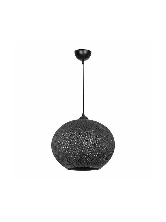 Pakketo PWL-1112 Κρεμαστό Φωτιστικό Μαύρο Boho με Σχοινί για Ντουί E27 38x38x75εκ.