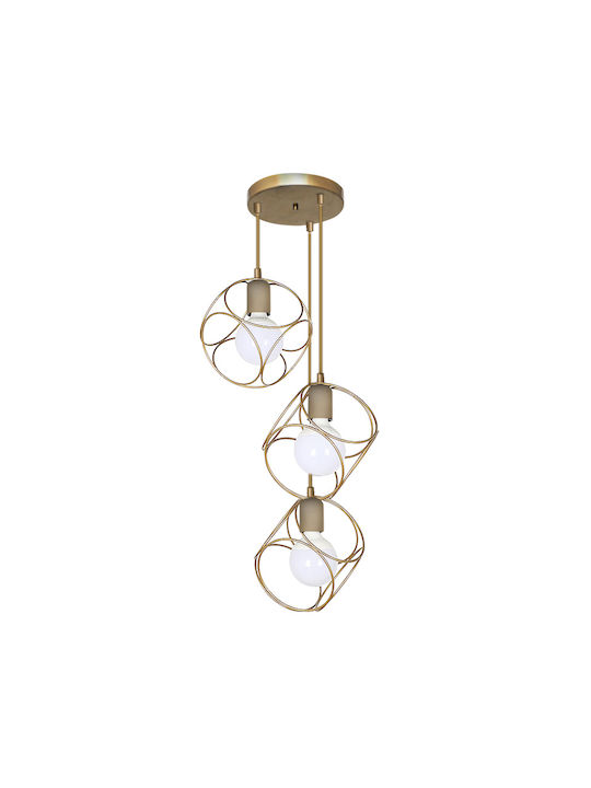 Megapap Lusita Pendant Light Gold with Socket E27 35x35x90cm