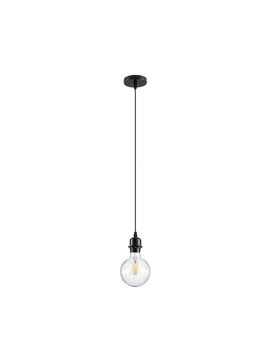 GloboStar Hanna Lustră Negru cu frânghie pentru Dulie E27 5x18x110cm.