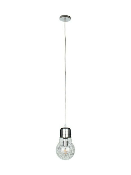 GloboStar Lamp Lustră Argintiu cu Dulie E27 38x22x27cm.