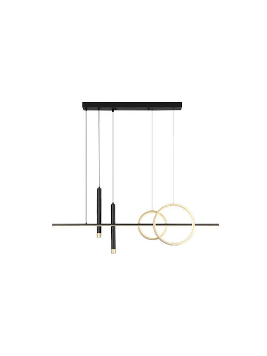 Viokef Combo Adjustable Pendant Light Black Rail 100x30x140cm