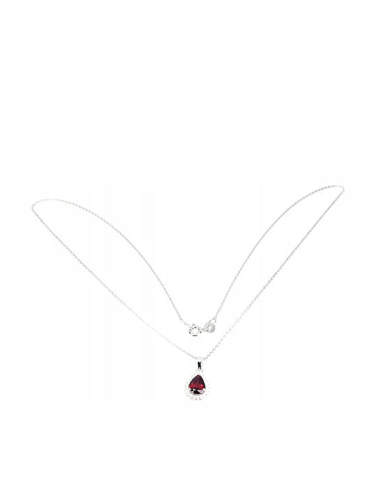 Delicate Natural Garnet Necklace 925 Zirconia
