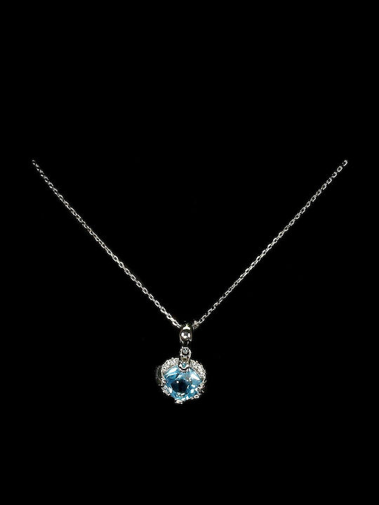 Silver Necklace Sky Blue Topaz 925 Natural 21