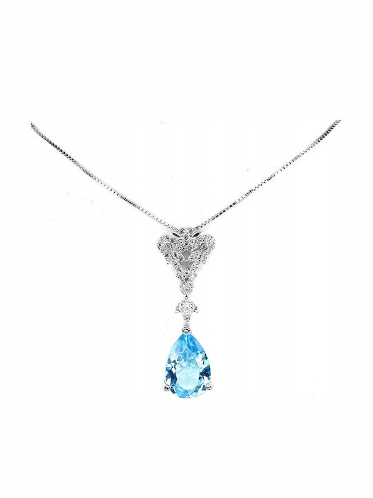 Delicate Natural Sky Topaz Necklace White Topazes Delicate Natural Sky Topaz Necklace White Topazes