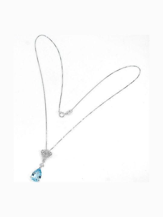 Delicate Natural Sky Topaz Necklace White Topazes