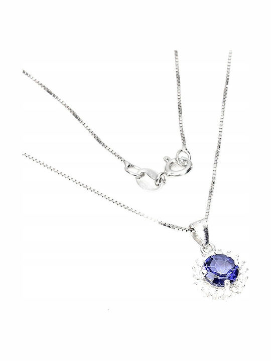 Delicate 925 Necklace Blue Topaz Cubic Zirconia Delicate 925 Necklace Blue Topaz Cubic Zirconia