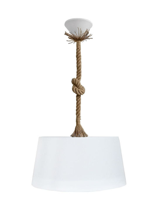 Heronia Lustră Alb cu frânghie pentru Dulie E27 35x85cm.