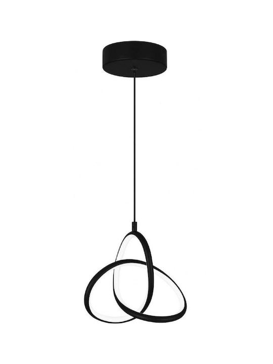 Powertech Κρεμαστό Φωτιστικό Μαύρο LED με Φυσικό Λευκό Φως 40x40εκ.