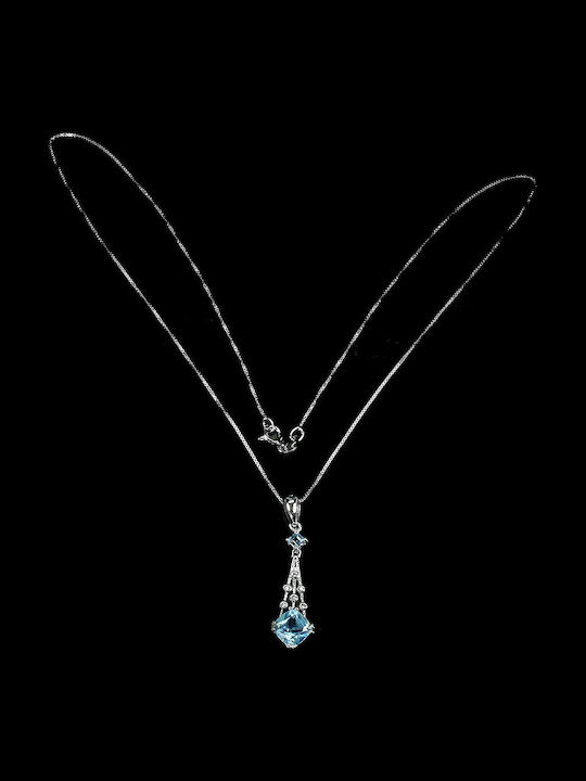 Silver Necklace Sky Blue Topaz 925 Natural 23 Silver Necklace Sky Blue Topaz 925 Natural 23