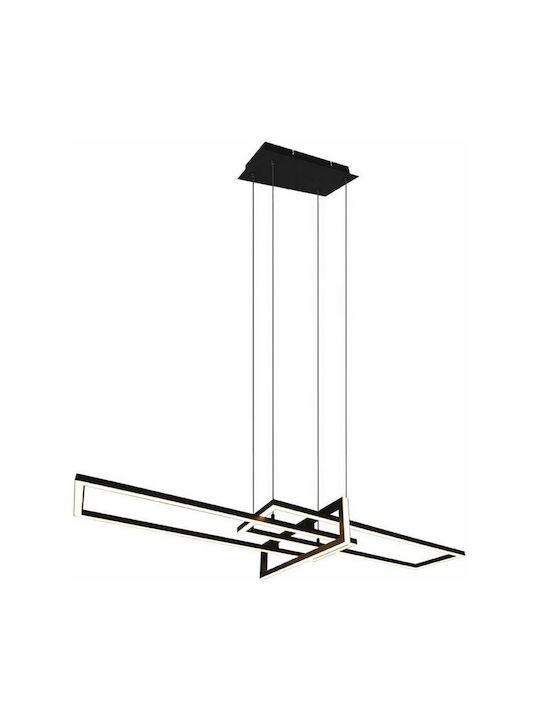 Trio Lighting Salinas Ρυθμιζόμενο Κρεμαστό Φωτιστικό Μαύρο LED με Θερμό Λευκό Φως Ράγα 110x40x40εκ.