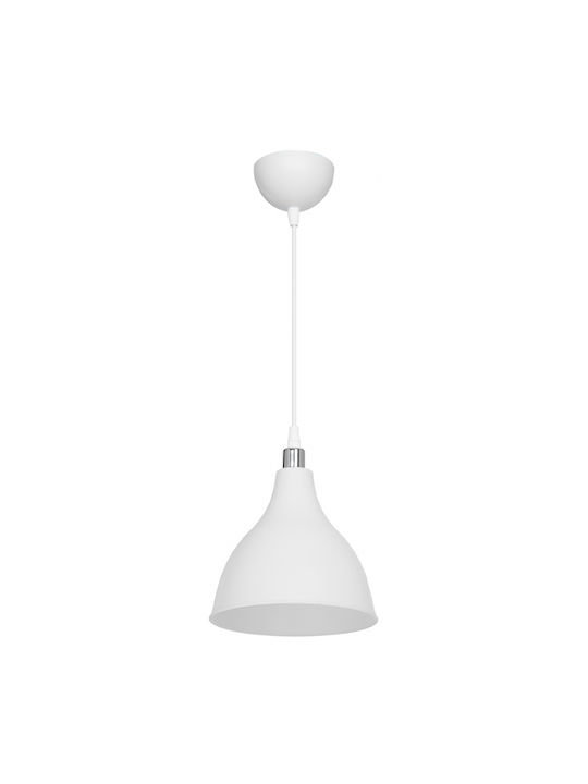 GloboStar Rade Pendant Light White Bell with Socket E27 17.5x17.5x56cm