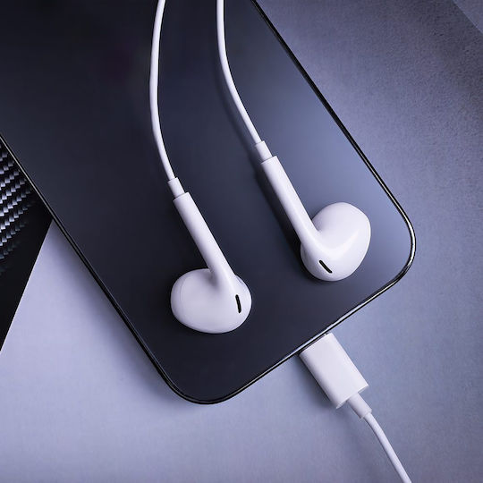 Maxlife În ureche Handsfree cu două căști cu mufă USB-C Alb