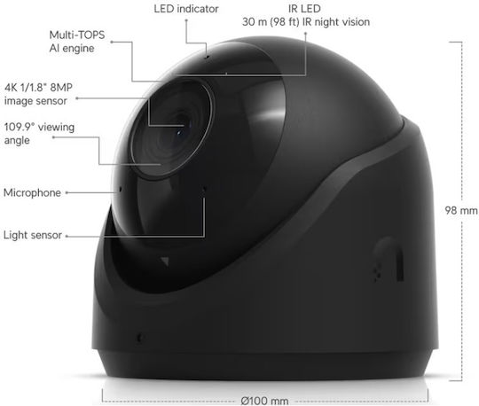 Ubiquiti G6 IP Κάμερα Παρακολούθησης 4K Αδιάβροχη