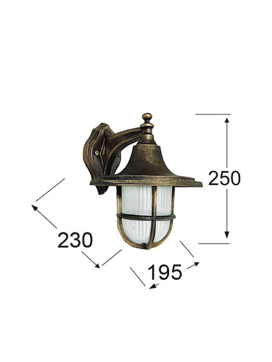 Heronia LP-700AN Wall-Mounted Outdoor Lantern E27 IP23 25x23x19.5εκ.