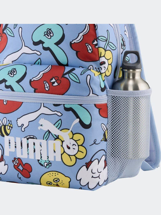 PUMA School Backpack For Elementary Light Blue With Water Bottle Holder