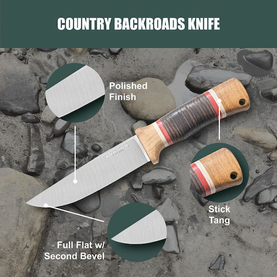 Condor Tool & Knives Country Backroads Μαχαίρι Καφέ σε Δερμάτινη Θήκη