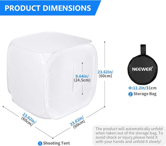 Neewer 60 X 60cm Fotobox Studio Shooting Zelt Lichtwürfel Diffusions Softbox Kit