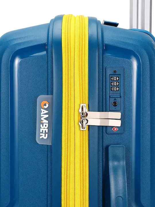Amber Large Hard Travel Suitcase with 4 Wheels Height 75cm