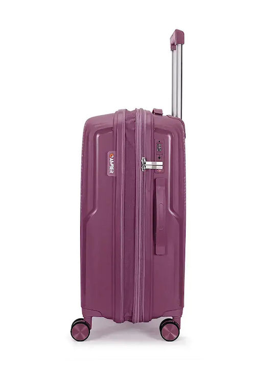 Amber Forecast Hard Travel Suitcases Purple with 4 Wheels Set of 3 Pieces