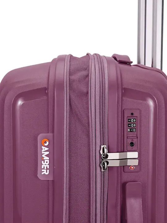 Amber Forecast Hard Travel Suitcases Purple with 4 Wheels Set of 3 Pieces