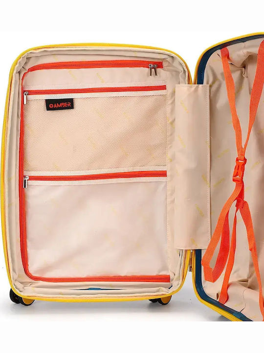 Amber Large Hard Travel Suitcase with 4 Wheels Height 75cm