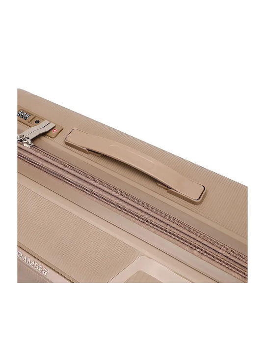 Amber Set De 3 Valize De Călătorie Scleroase Moca Cu 4 Roți