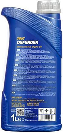 Mannol Defender Полусинтетичен Масло за Автомобили 10W-40 1лт